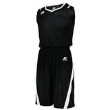 Pantalones cortos de corte atlético Negro / blanco Camiseta única de baloncesto para adultos y