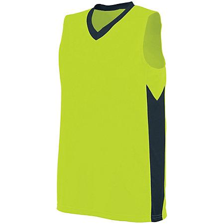 Ladies Block Out Jersey Lime/slate Basketball Single & Shorts
