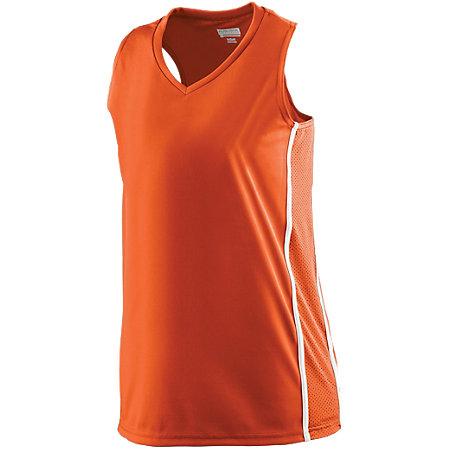 Camiseta con espalda nadadora de racha ganadora para mujer Naranja / blanco Camiseta y pantalones cortos de baloncesto