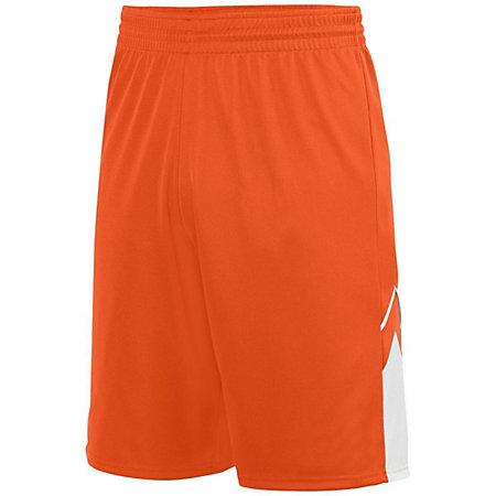 Pantalones cortos reversibles de Alley-Oop para jóvenes, naranja / blanco, camiseta de baloncesto individual y