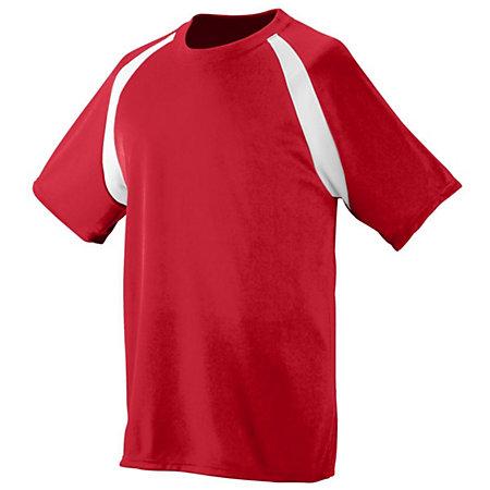 Youth Wicking Color Block Jersey Red/white Single Soccer & Shorts