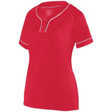 Ladies Overpower Two-Button Jersey Red/white Softball