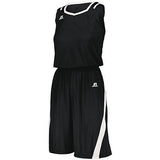 Ladies Athletic Cut Shorts Black/white Basketball Single Jersey &