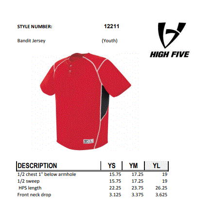 Youth Bandit Two-Button Jersey Baseball