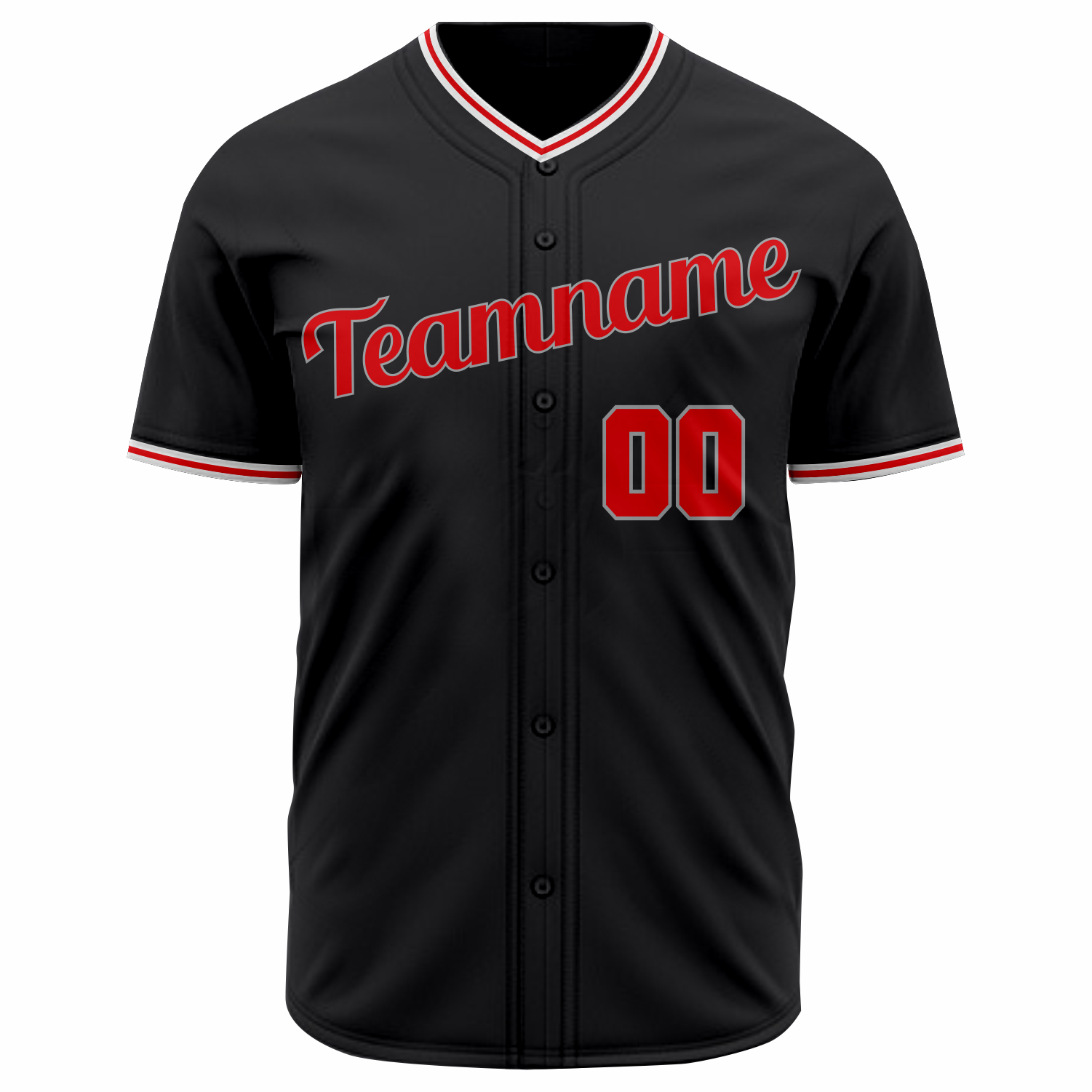black red and white baseball jersey